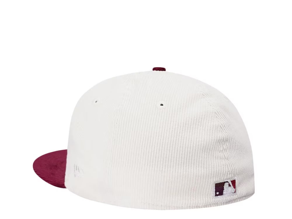 CINCINNATI REDS — RIVERFRONT STADIUM — CREAM MERLOT TWO TONE CORDUROY