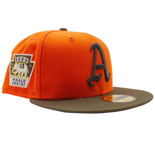 NEW ERA OAKLAND ATHLETICS 1929 WORLD SERIES SIDE PATCH ORANGE & BROWN