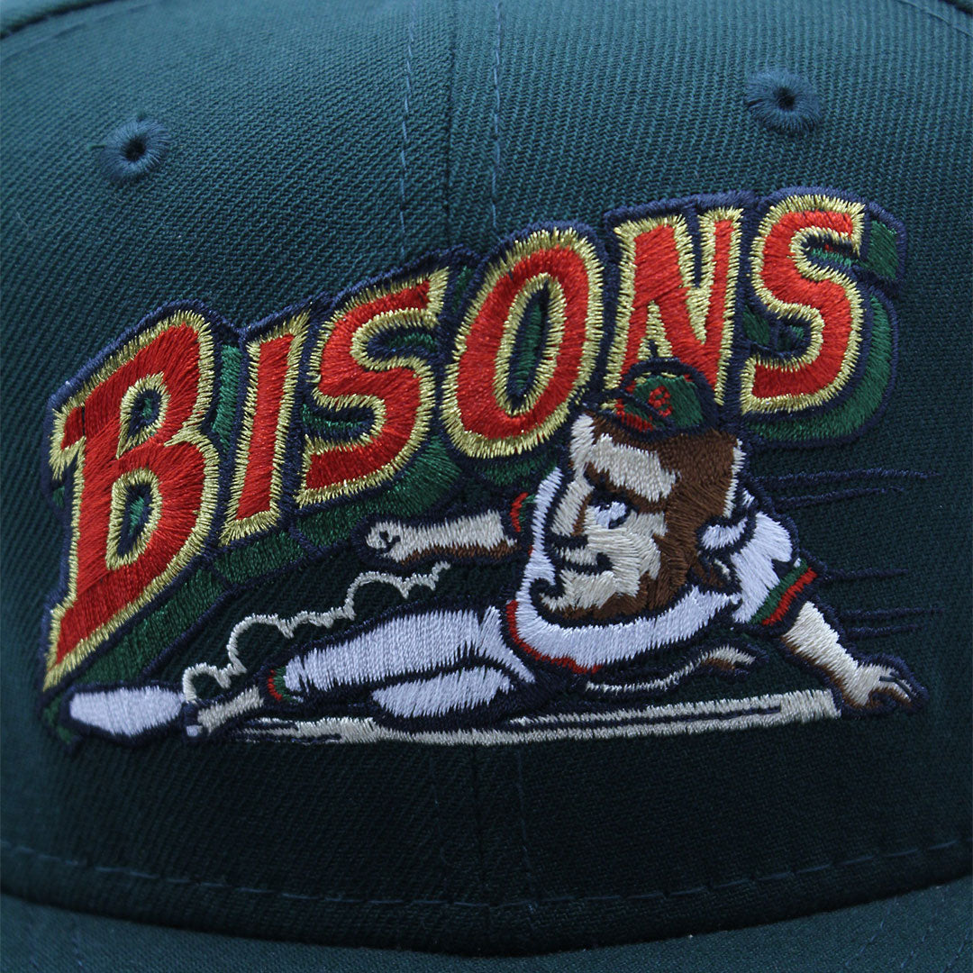 NEW ERA MINOR LEAGUE BASEBALL BUFFALO BISONS GREEN RED & GOLD