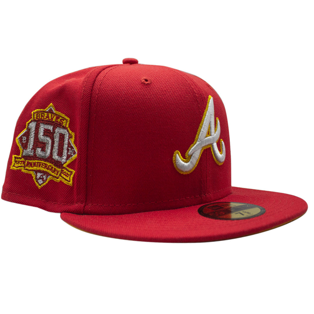 NEW ERA ATLANTA BRAVES 150TH ANNIVERSARY SIDE PATCH RED & YELLOW