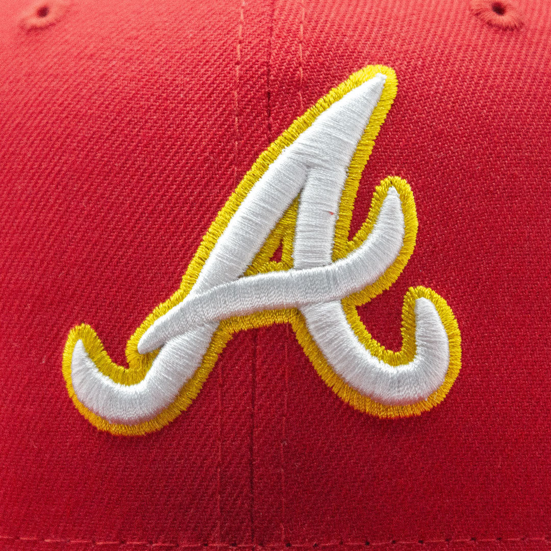 NEW ERA ATLANTA BRAVES 150TH ANNIVERSARY SIDE PATCH RED & YELLOW