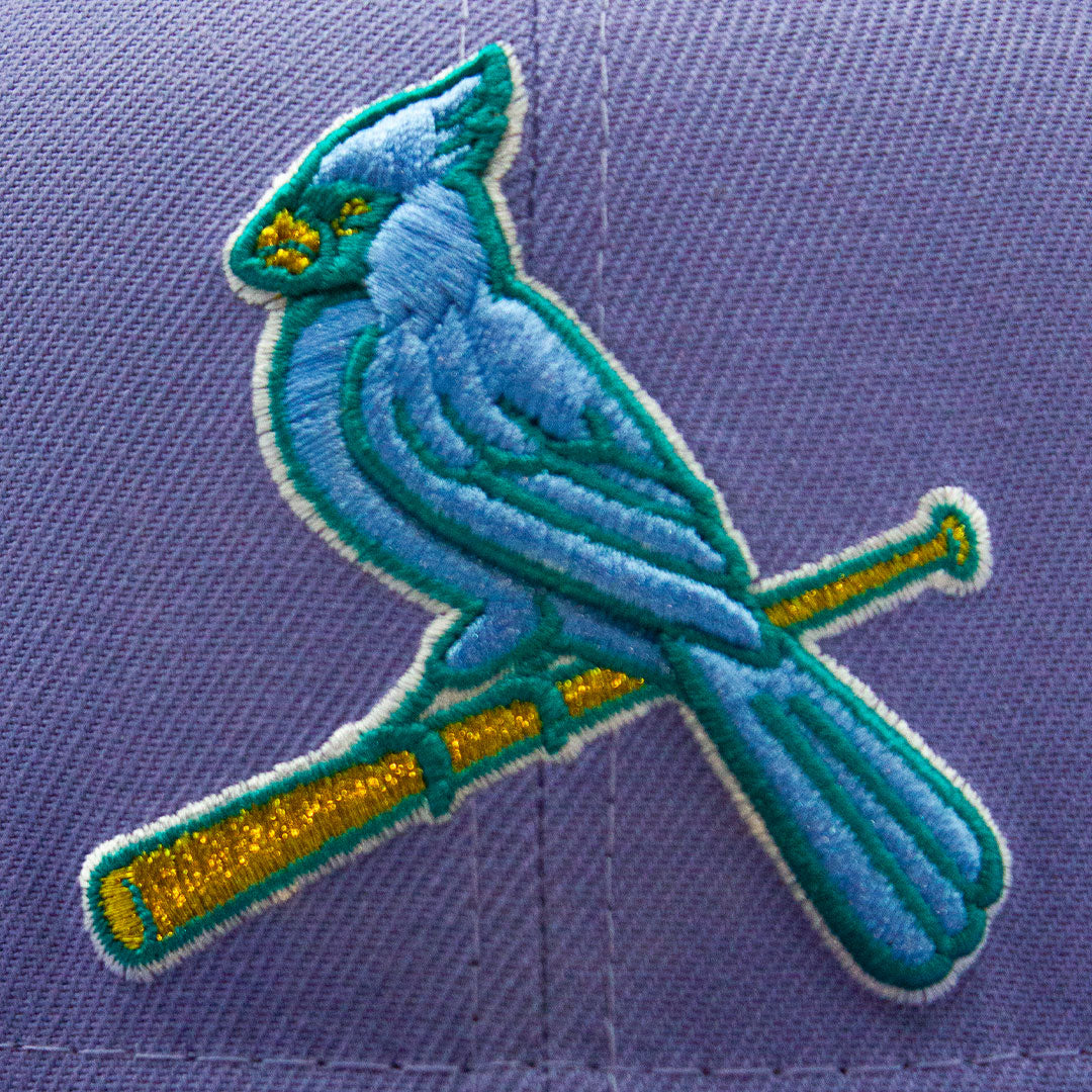 NEW ERA ST. LOUIS CARDINALS 2006 WORLD SERIES SIDE PATCH LAVENDER & TEAL