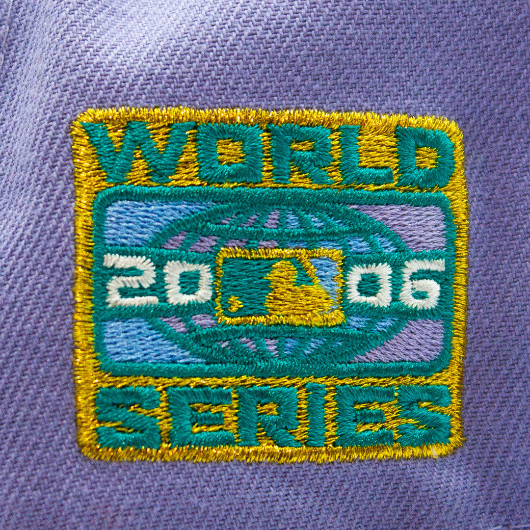 NEW ERA ST. LOUIS CARDINALS 2006 WORLD SERIES SIDE PATCH LAVENDER & TEAL