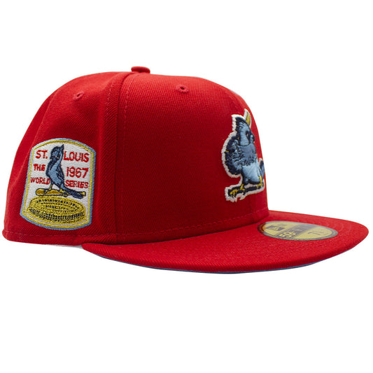 NEW ERA ST. LOUIS CARDINALS 1967 50TH ANNIVERSARY SIDE PATCH RED & BLUE