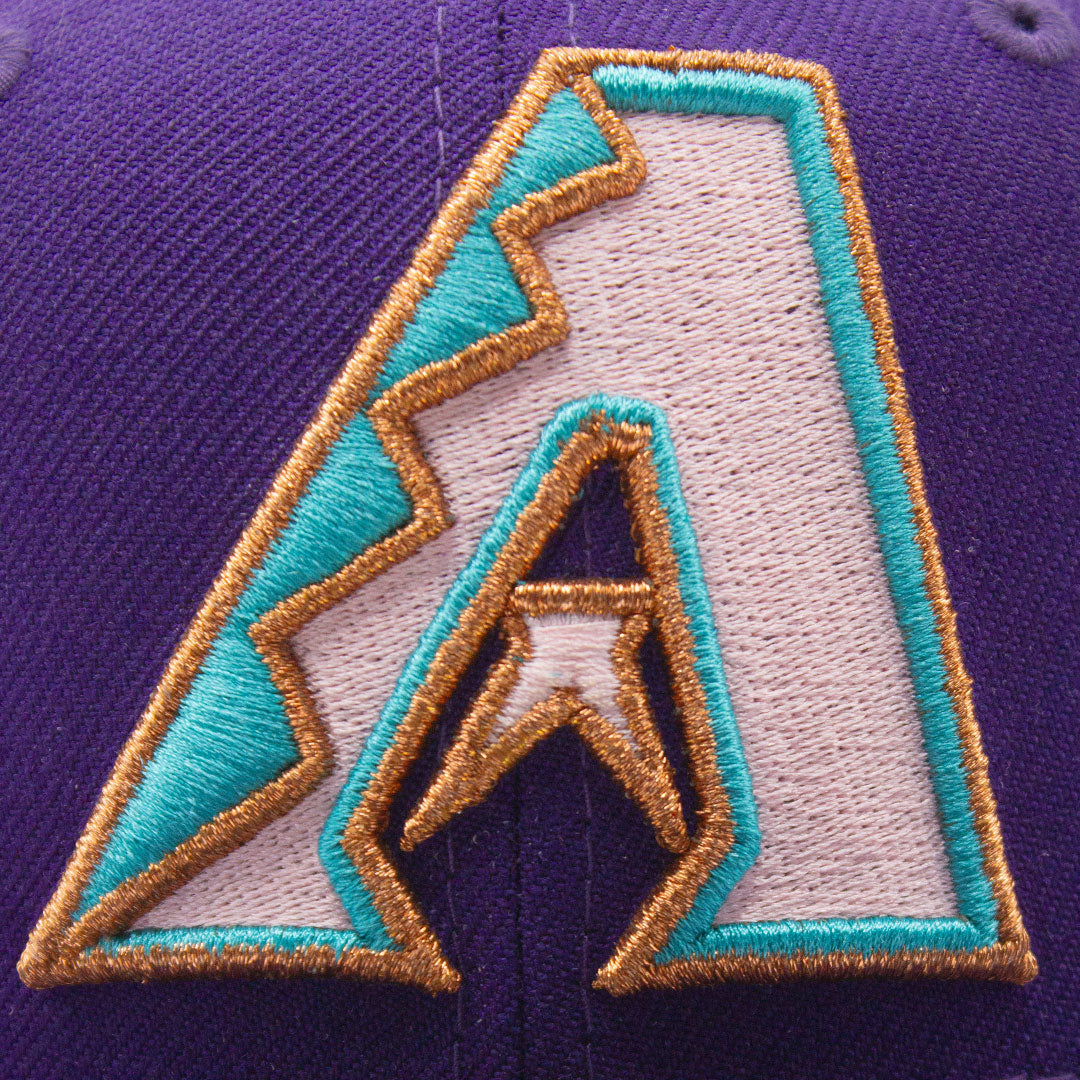 NEW ERA ARIZONA DIAMOND BACKS 1998 INAUGURAL SIDE PATCH PURPLE & PINK