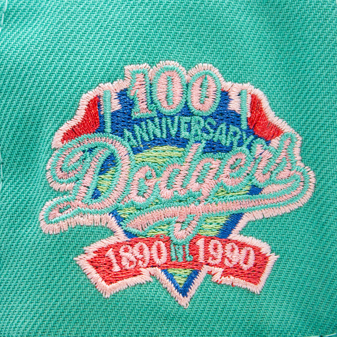 NEW ERA LOS ANGELES DODGERS 100TH ANNIVERARY SIDE PATCH AQUA & PASTEL BLUE