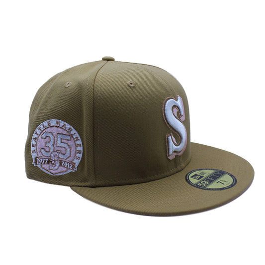 NEW ERA SEATTLE MARINERS 35TH ANNIVERSARY PATCH TAN PINK & WHITE