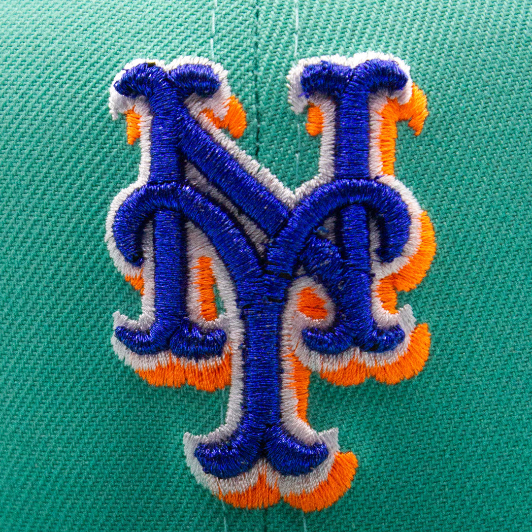 NEW ERA NEW YORK METS 50TH ANNIVERARY SIDE PATCH AQUA & NEON ORANGE