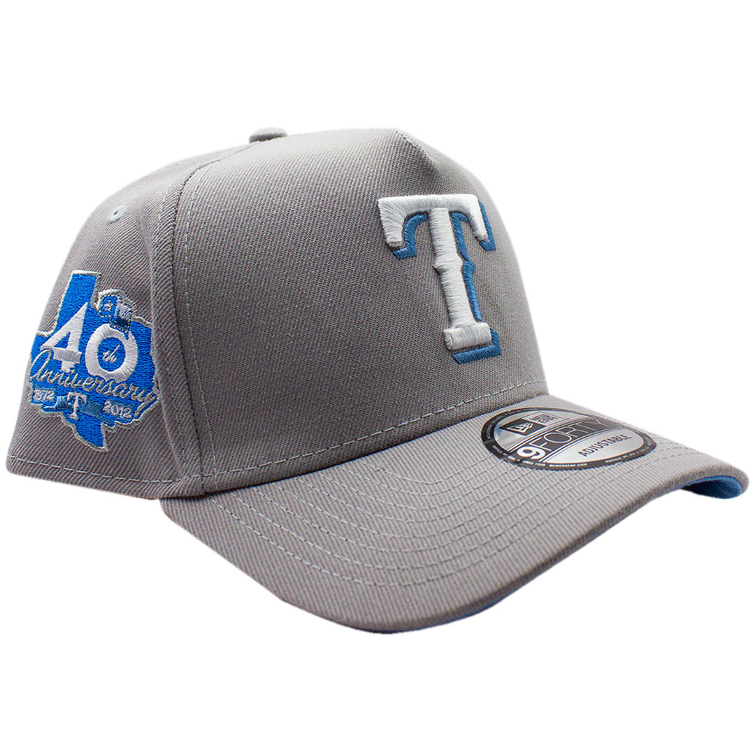 NEW ERA TEXAS RANGERS 40TH  ANNIVERSARY SIDE PATCH GREY & SKY BLUE