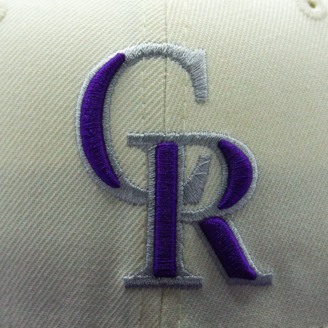 NEW ERA COLORADO ROCKIES 20TH ANNIVERSARY SIDE PATCH WHITE & PURPLE