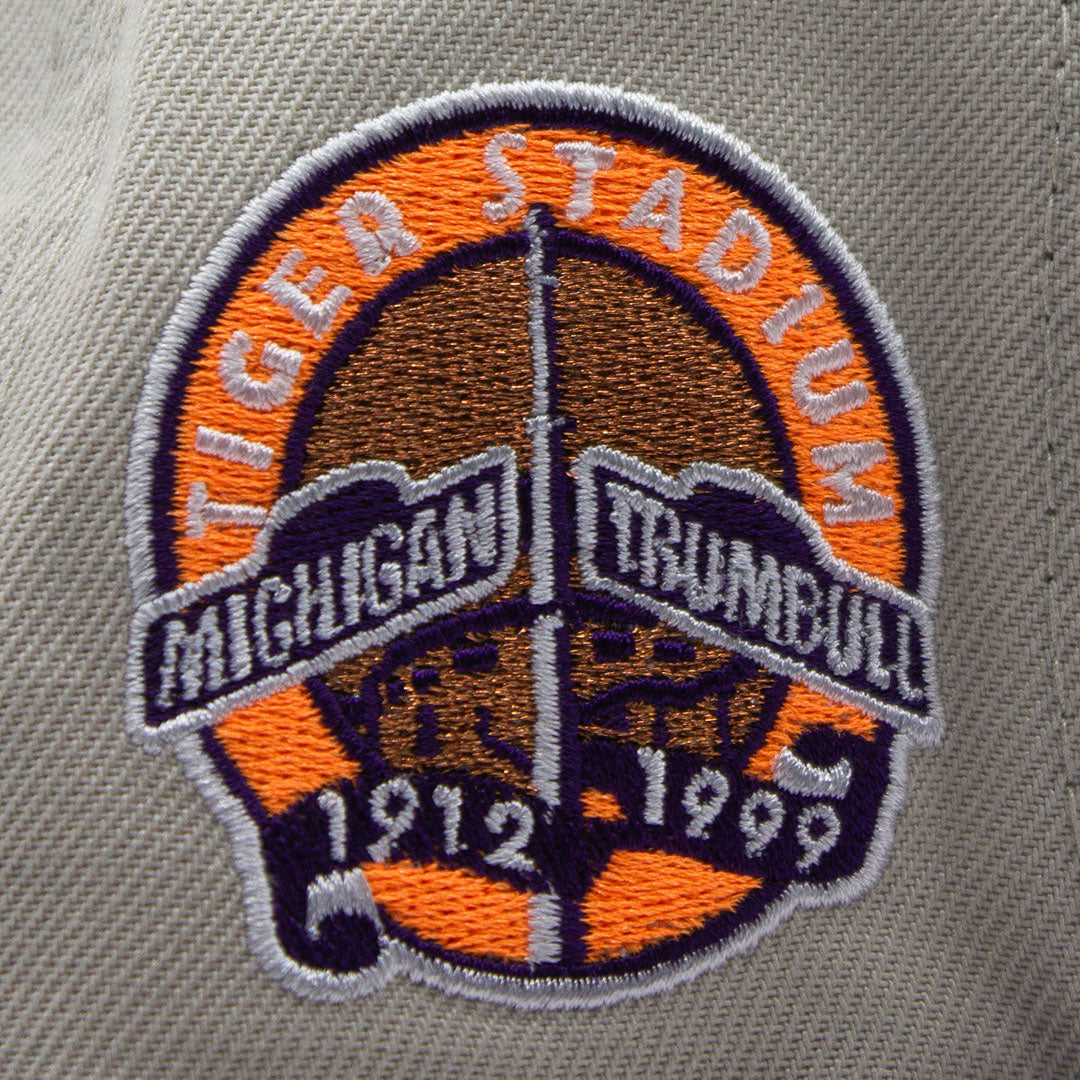 NEW ERA DETROIT TIGERS 1912-1999 STADIUM SIDE PATCH STONE AND PURPLE